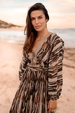 Maxi Dress Emika Brown Print