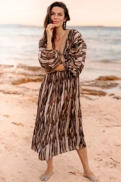 Maxi Dress Emika Brown Print