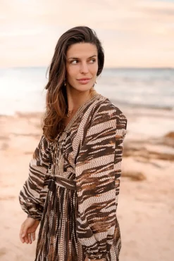 Maxi Dress Emika Brown Print