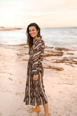 Maxi Dress Emika Brown Print