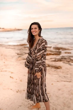 Maxi Dress Emika Brown Print