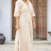 Maxi Dress Glorio Cuadros Sand