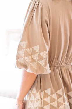 Maxi Dress Glorio Cuadros Taupe