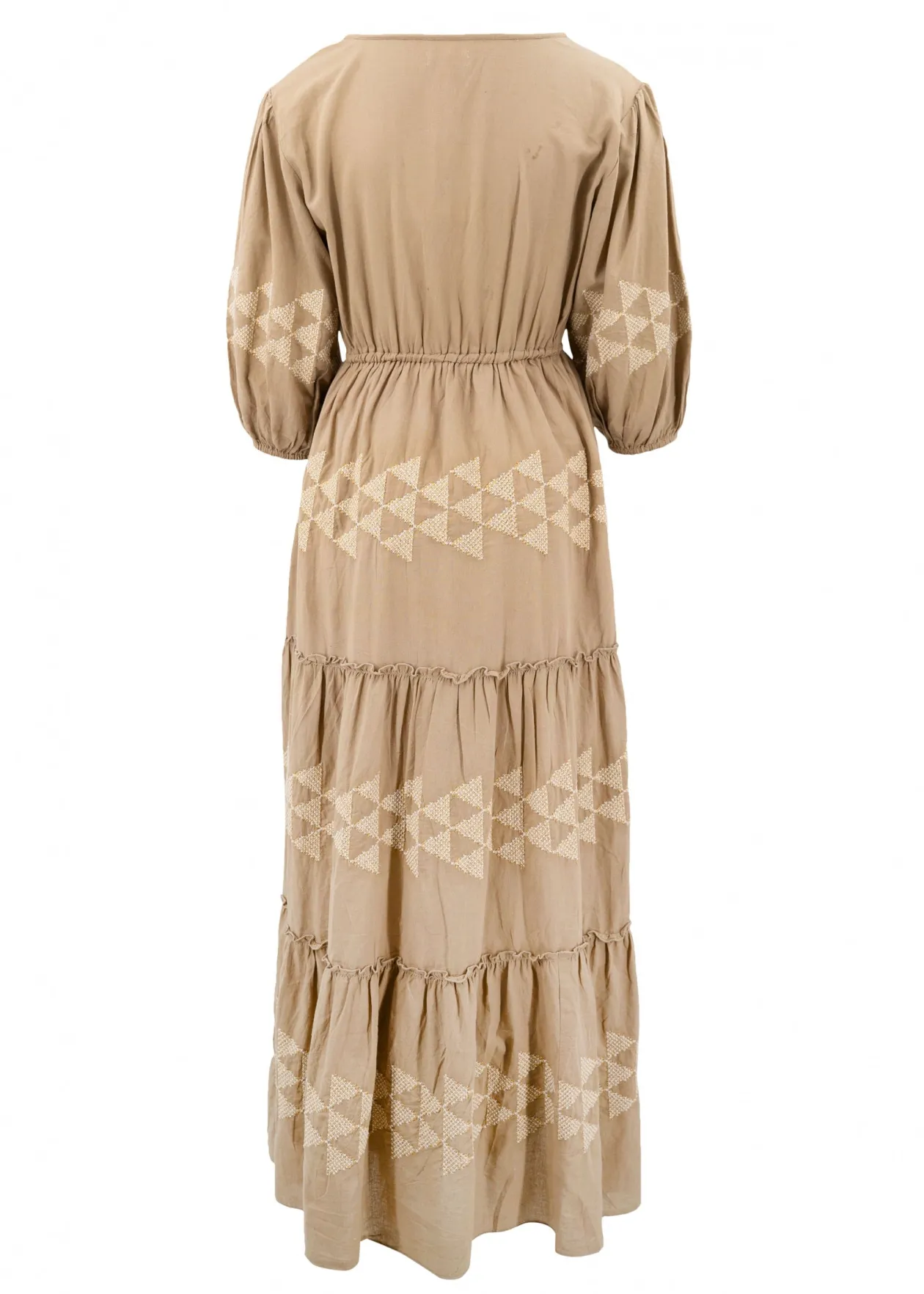 Maxi Dress Glorio Cuadros Taupe