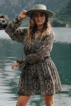 Maya printed smock dress