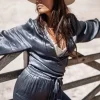 Noor satin wrap top
