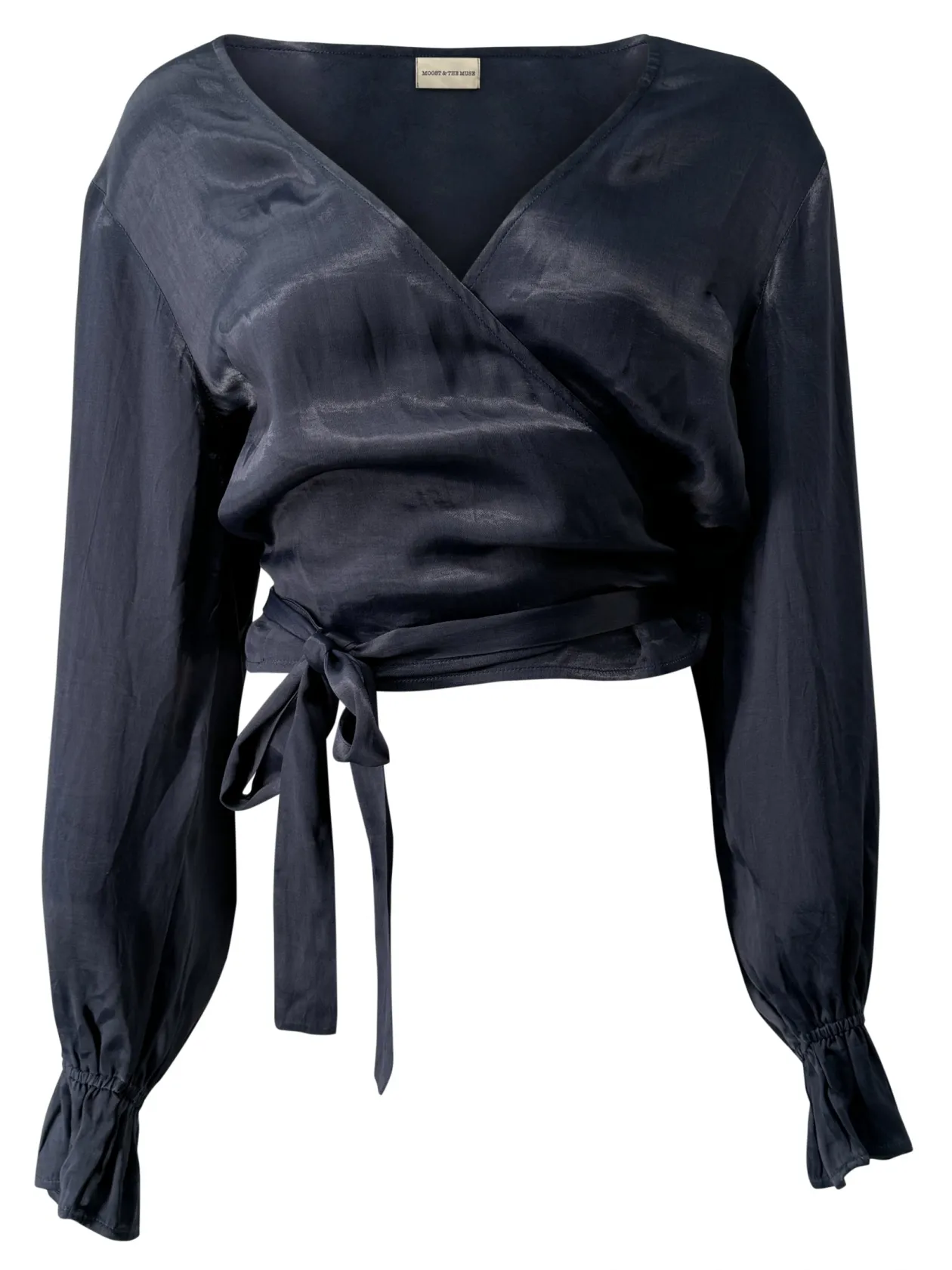 Noor satin wrap top