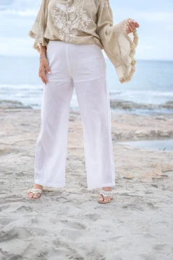 Pantalon Agar Bordado White