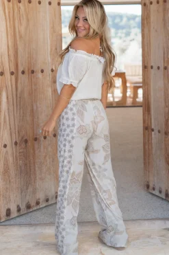 Pantalon Brisa Flower Ivory
