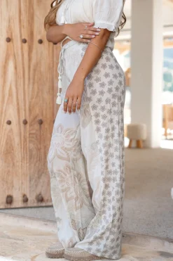 Pantalon Brisa Flower Ivory