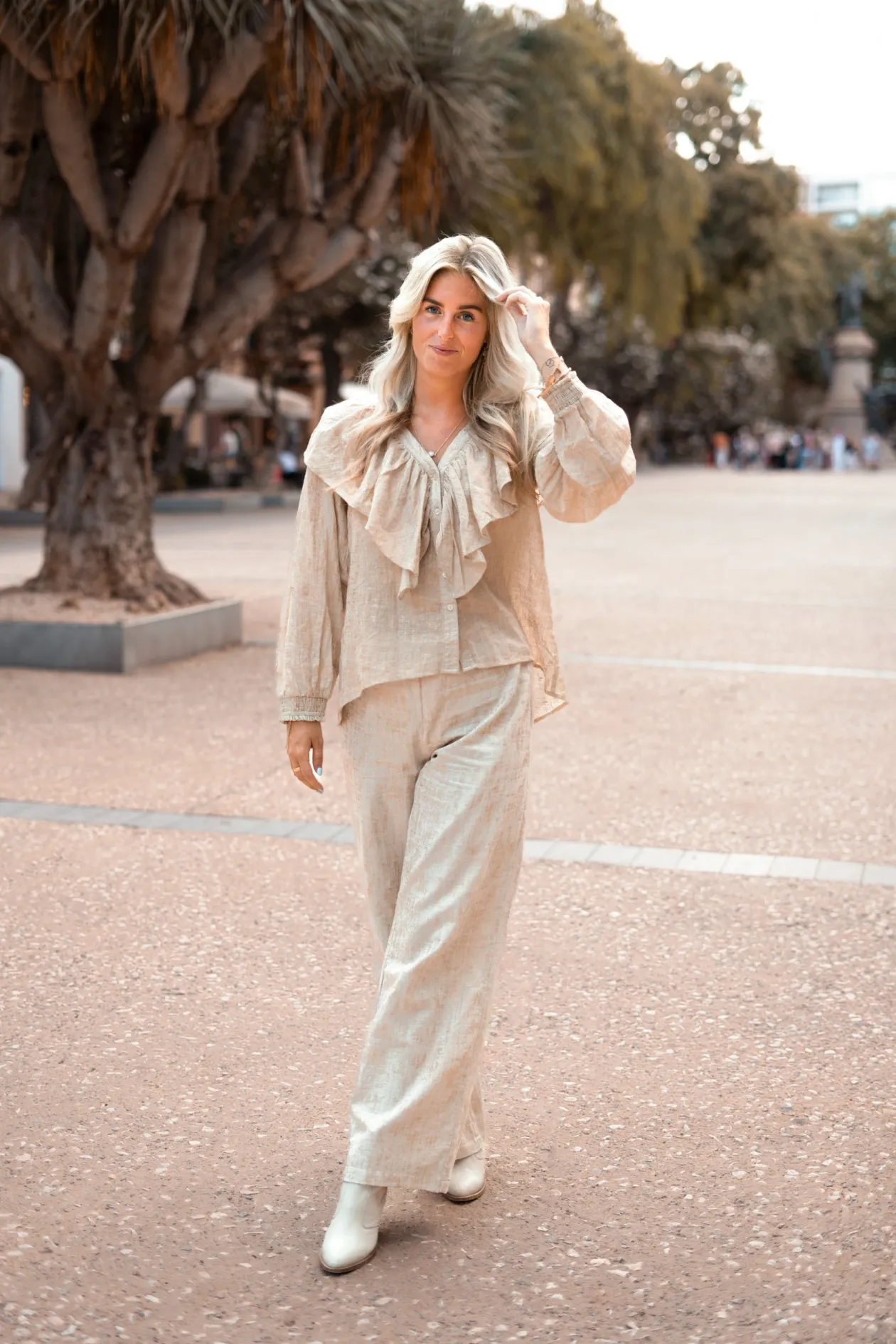 Pantalon Sparkle Ecru Gold