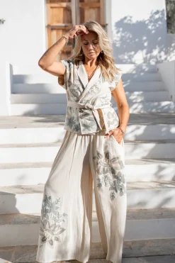 Pantalon Vena Floral Ivory