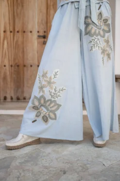 Pantalon Vena Floral Pale blue