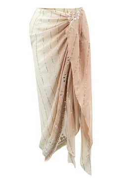 Pareo Aine Lurex White/Beige