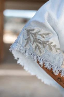 Poncho Alanza Floral Pale blue