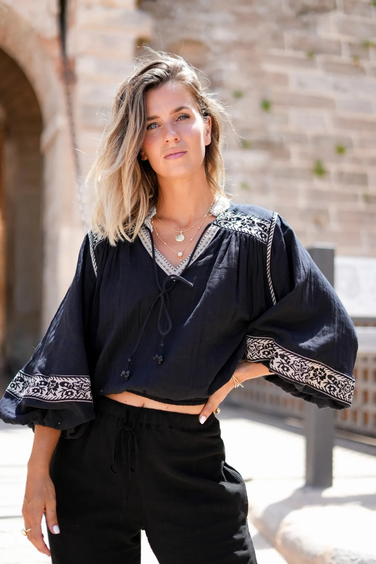 Puffsleeve Blouse Espanola Black