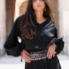 Puffsleeve Blouse Espanola Black Plain