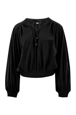 Puffsleeve Blouse Espanola Black Plain
