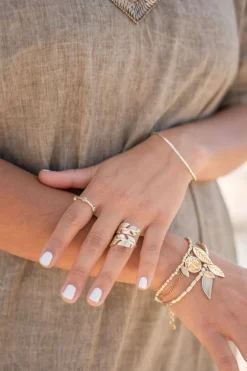 Ring Dots Gold White