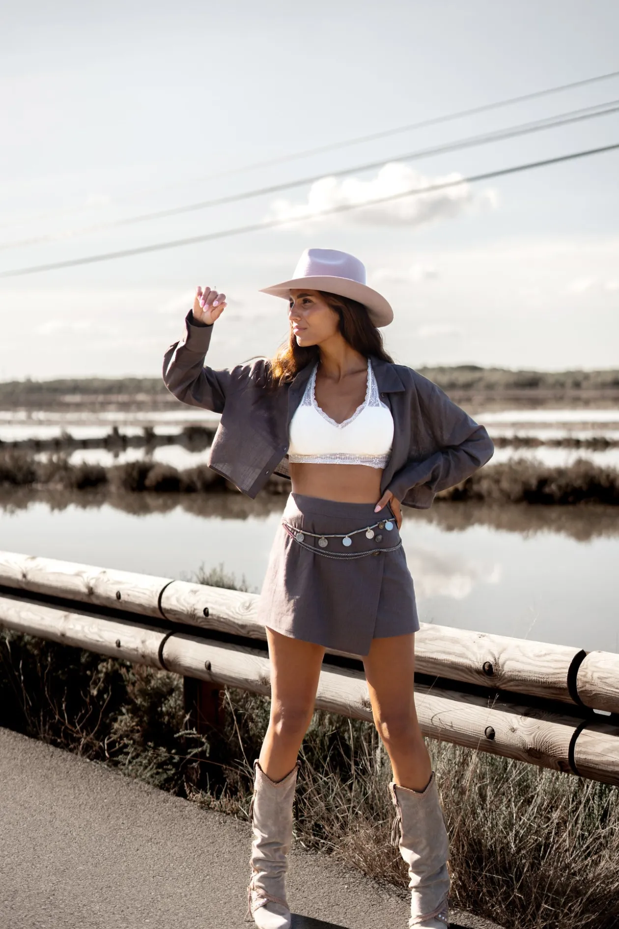 Seth cropped blouse Dark Taupe