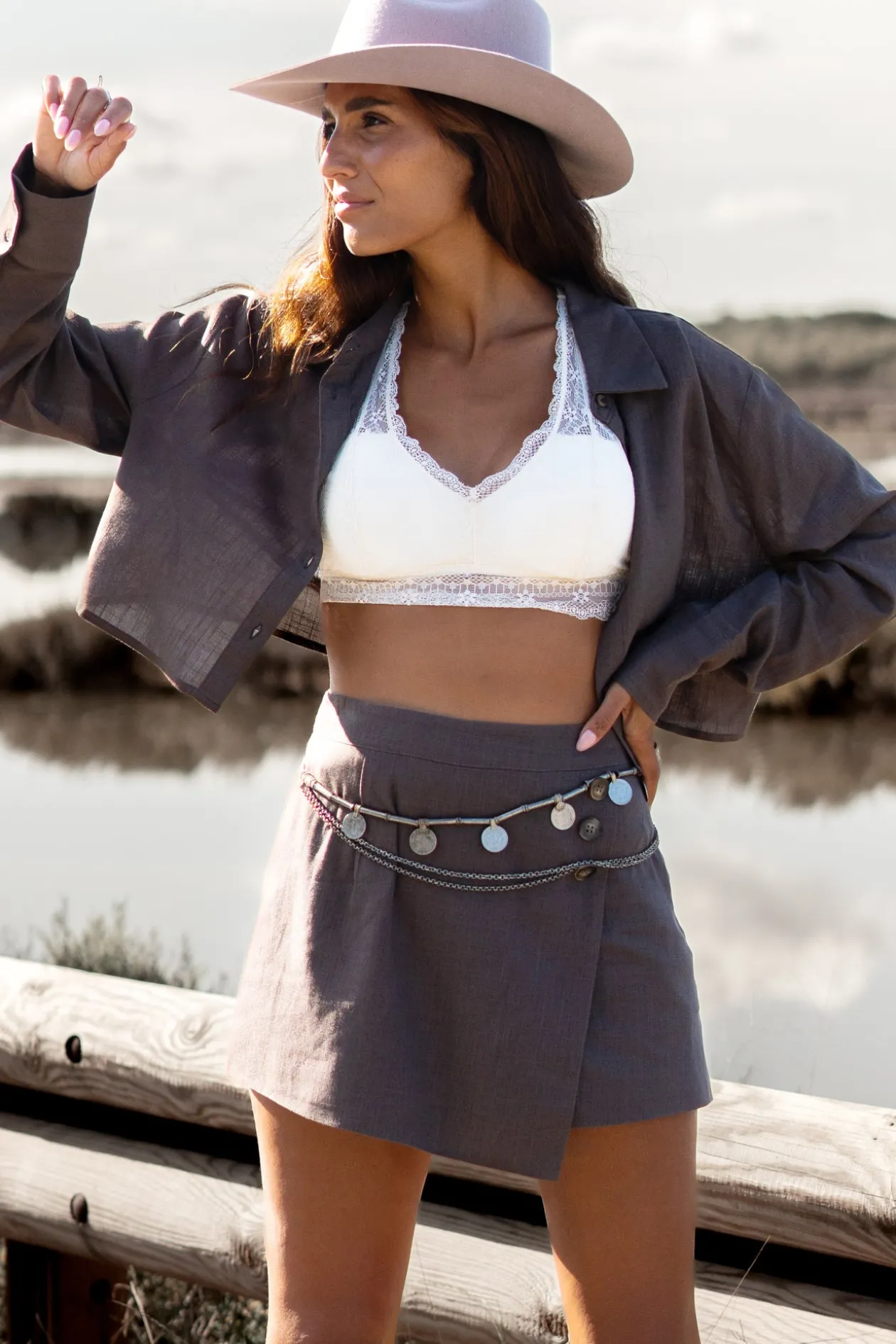 Seth skort Dark Taupe
