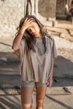 Shirt Square Jersey Taupe