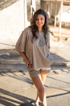 Shirt Square Jersey Taupe