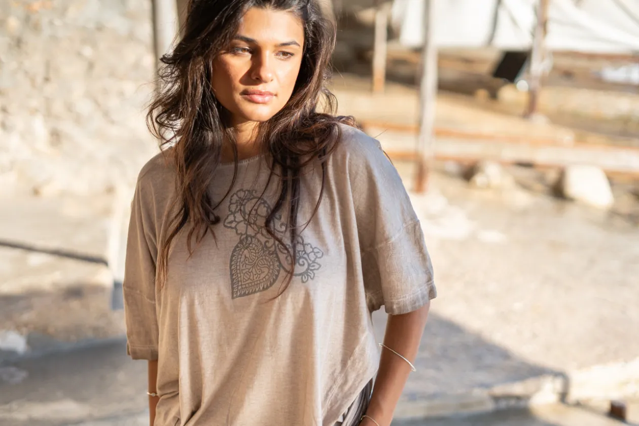 Shirt Square Jersey Taupe