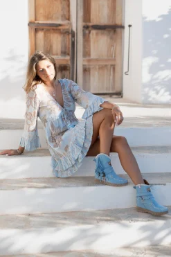 Short Dress Dantae Flower Pale blue print