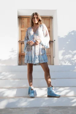 Short Dress Dantae Flower Pale blue print