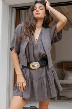 Short Dress Elia Plain Anthracite