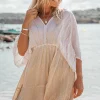 Short Dress Emilia White/ sand