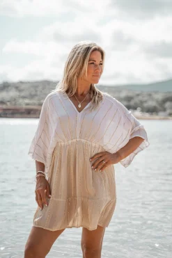 Short Dress Emilia White/ sand