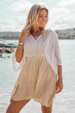 Short Dress Emilia White/ sand