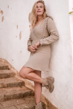 Short Dress Encaje Taupe