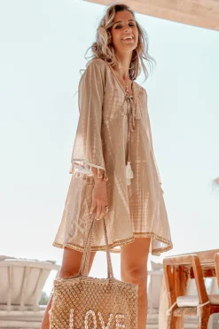 Short Dress Inessa Tie Dye Taupe