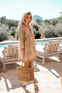 Short Dress Inessa Tie Dye Taupe