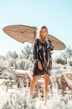 Short Dress Inessa Tie Dye Black