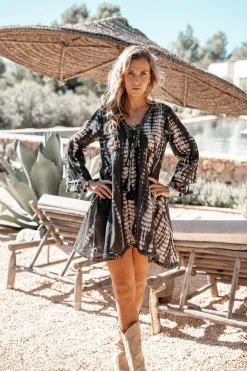 Short Dress Inessa Tie Dye Black