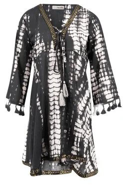 Short Dress Inessa Tie Dye Black