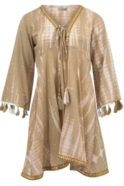 Short Dress Inessa Tie Dye Taupe