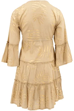 Short Dress Leafy Sand