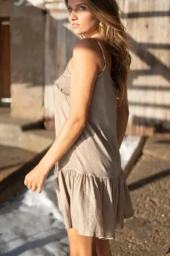 Short Dress Mila Jersey Taupe