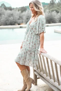 Short Dress Mio Flower Mint