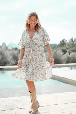 Short Dress Mio Flower Mint