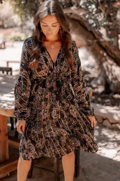 Short Dress Mio Paisley Black