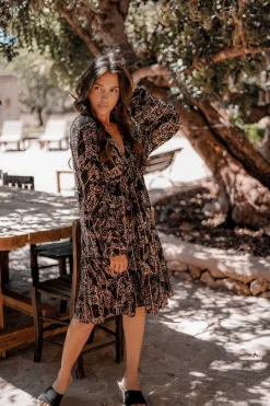 Short Dress Mio Paisley Black