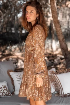 Short Dress Mio Paisley Taupe