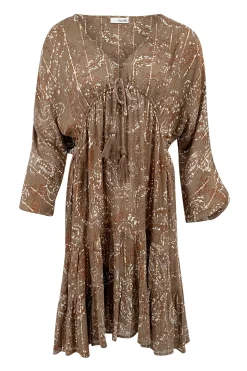 Short Dress Mio Paisley Taupe