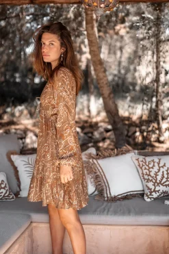 Short Dress Mio Paisley Taupe
